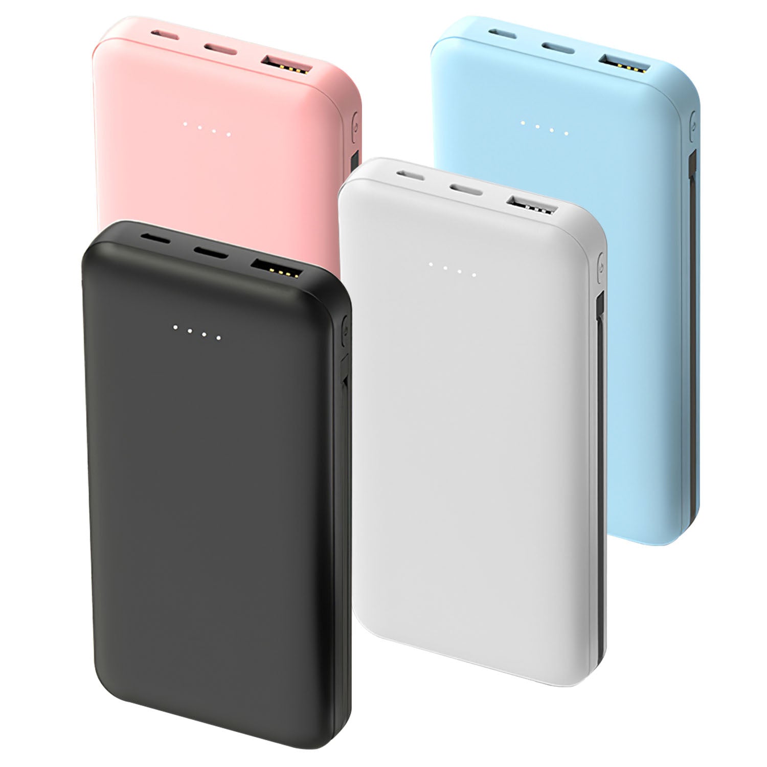 1Pc Portable Power Bank 10000mAh - Type C USB Cable