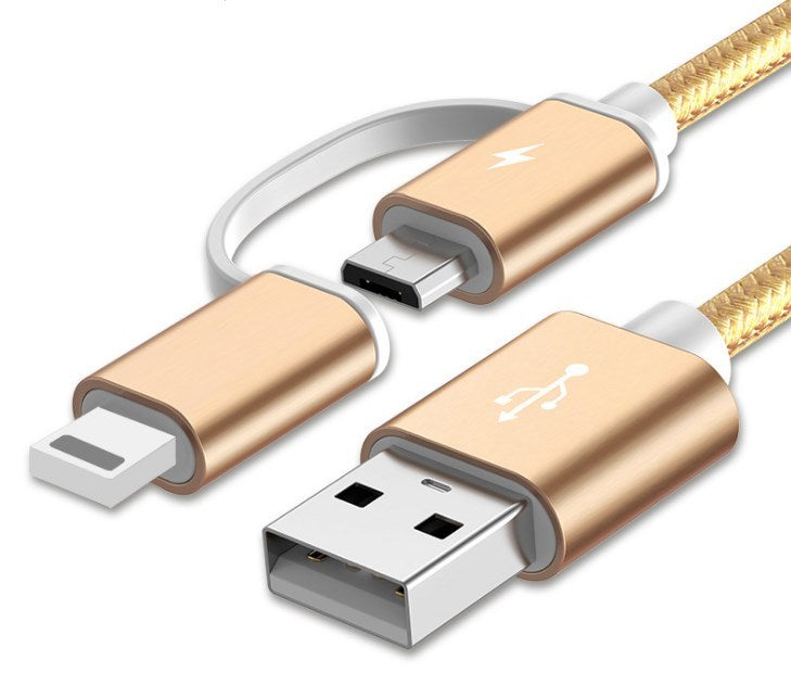 2 IN 1 USB Type C Micro USB Braided Cord