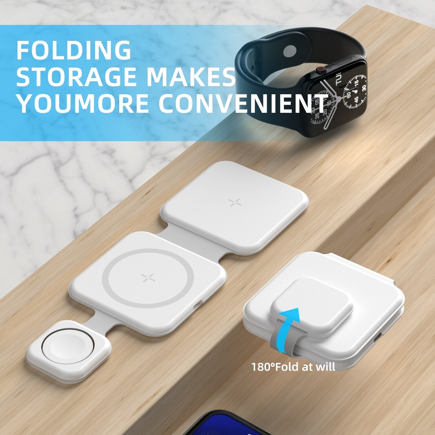 3 In 1 Magnetic Charging Station - Foldable Wireless Charger
