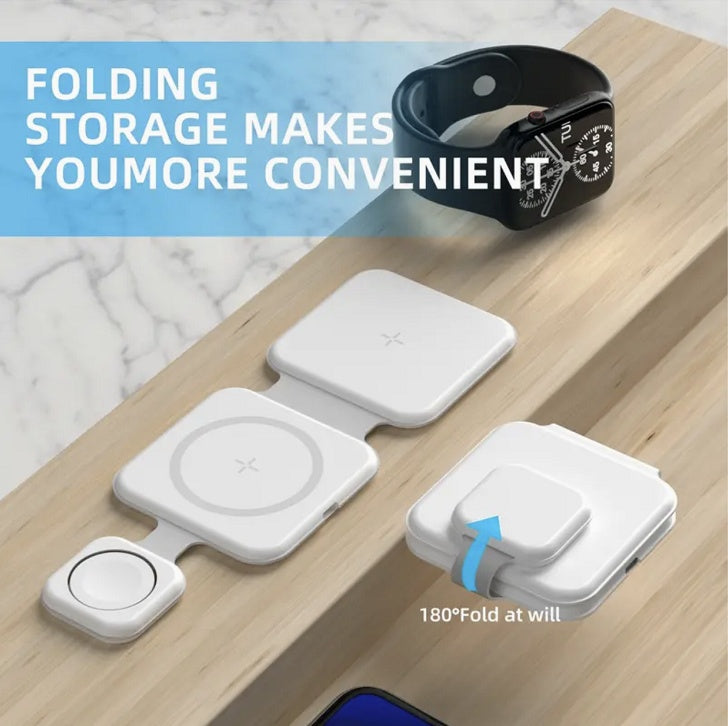 3 In 1 Magnetic Charging Station - Foldable Wireless Charger