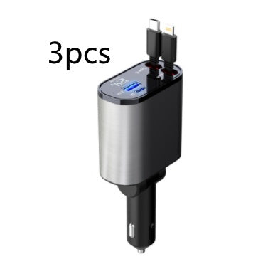 Metal Car Charger 100W Super Fast Charging - Cigarette Lighter USB And TYPE-C Adapter