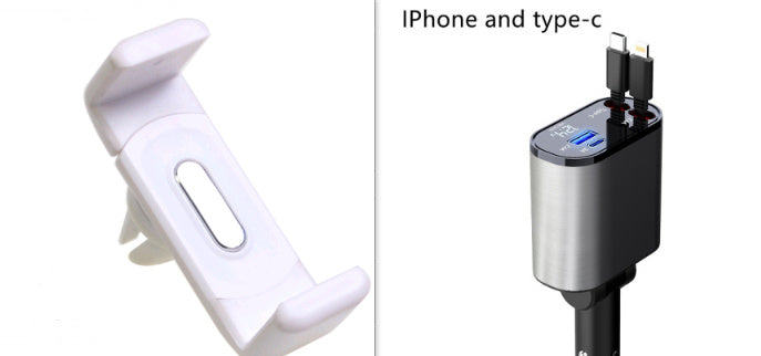 Metal Car Charger 100W Super Fast Charging - Cigarette Lighter USB And TYPE-C Adapter