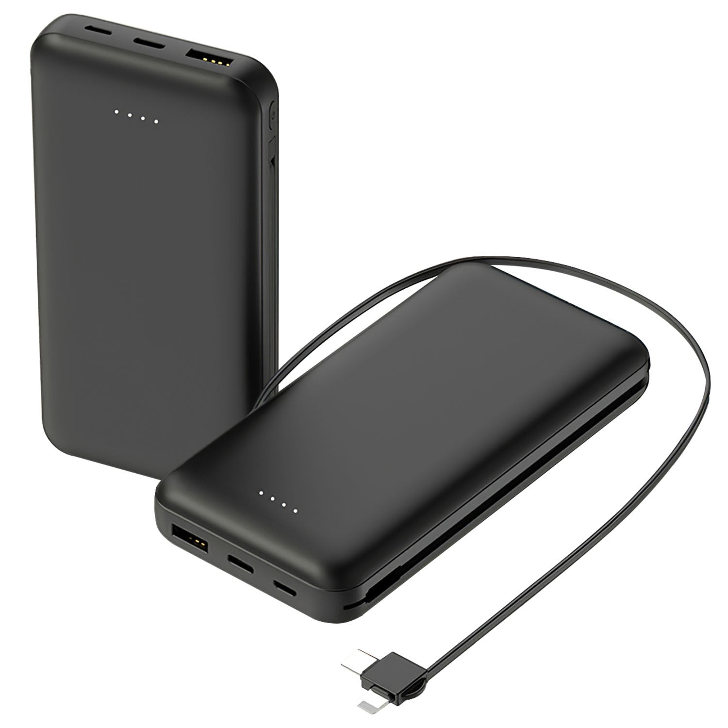 1Pc Portable Power Bank 10000mAh - Type C USB Cable