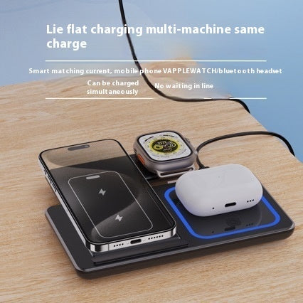 15W 3 In 1 LED Fast Wireless Charger Stand For Smart Phone, Watch & Airpod pros