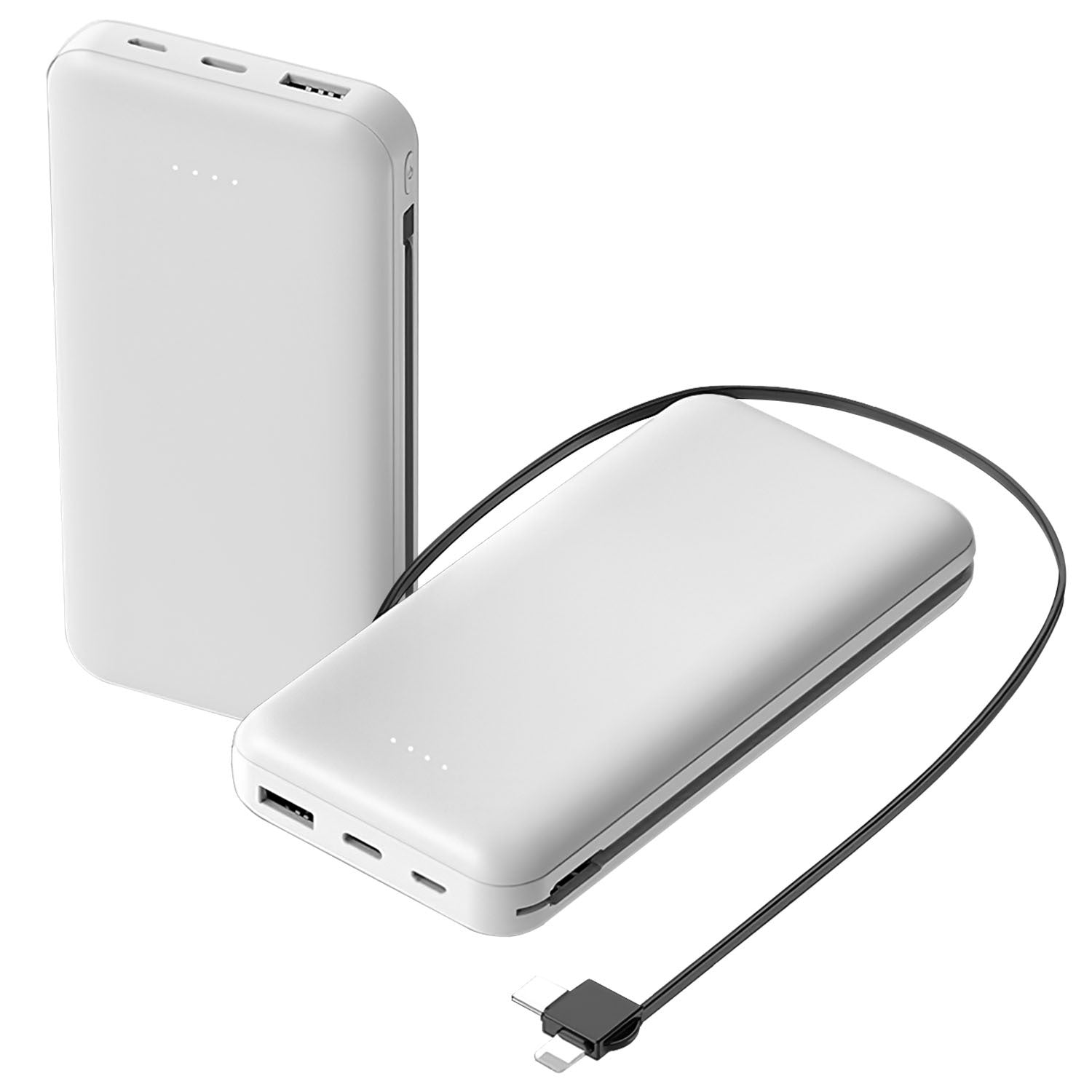 1Pc Portable Power Bank 10000mAh - Type C USB Cable